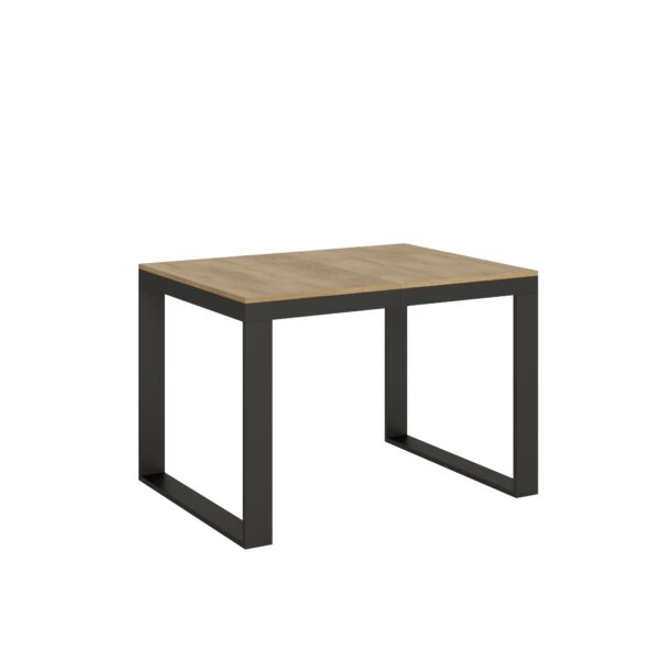Tavolo allungabile 120/224x90 cm Tecno Evolution quercia natura telaio e gambe antracite