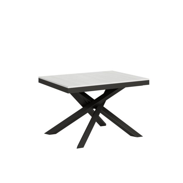 Tavolo allungabile 120/224x90 cm Volantis Evolution bianco frassino telaio e gambe antracite