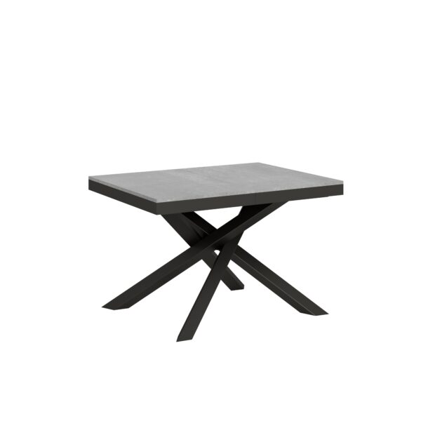 Tavolo allungabile 120/224x90 cm Volantis Evolution cemento telaio e gambe antracite