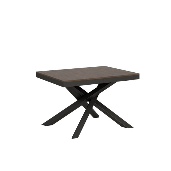 Tavolo allungabile 120/224x90 cm Volantis Evolution noce telaio e gambe antracite