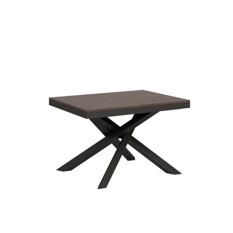 Tavolo allungabile 120/224x90 cm Volantis Evolution noce telaio e gambe antracite