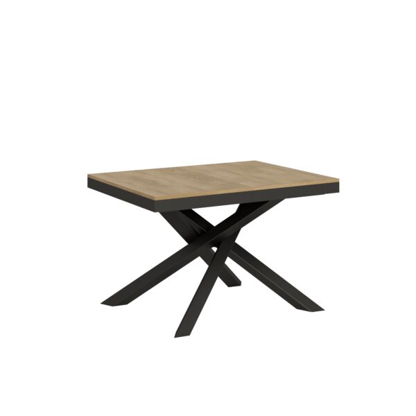Tavolo allungabile 120/224x90 cm Volantis Evolution quercia natura telaio e gambe antracite