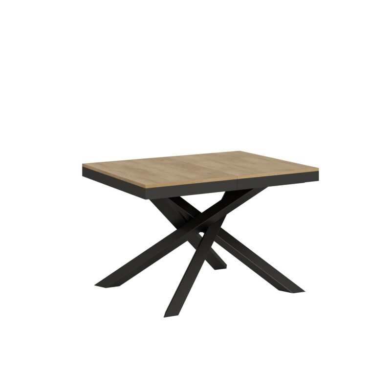 Tavolo allungabile 120/224x90 cm Volantis Evolution quercia natura telaio e gambe antracite
