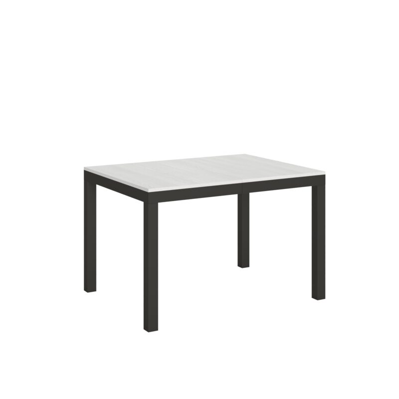 Tavolo allungabile 120/380x90 cm Everyday Evolution bianco frassino telaio e gambe antracite