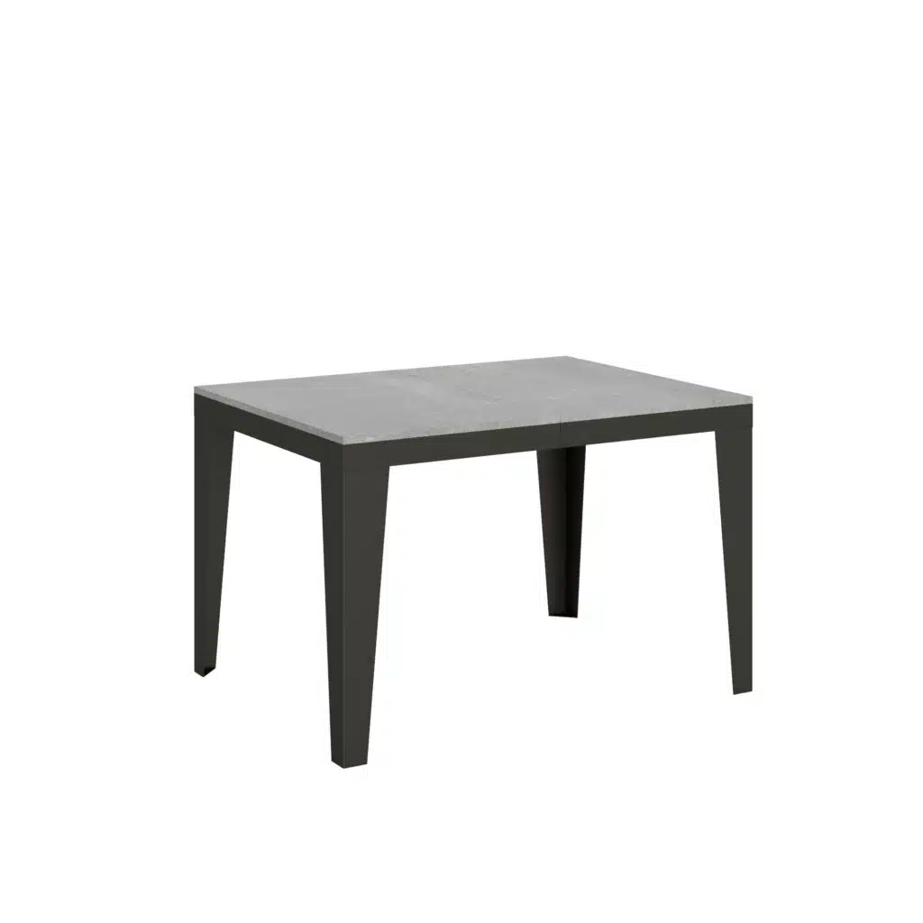 Tavolo allungabile 120/380x90 cm Flame Evolution cemento telaio e gambe antracite - foto 1