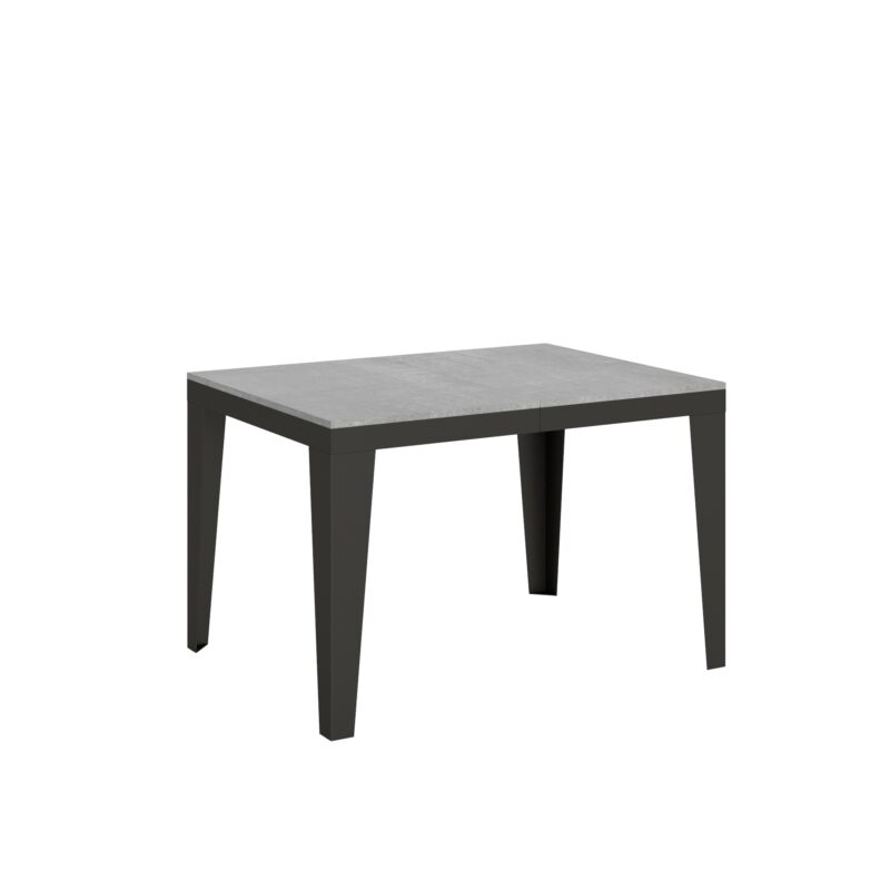 Tavolo allungabile 120/380x90 cm Flame Evolution cemento telaio e gambe antracite