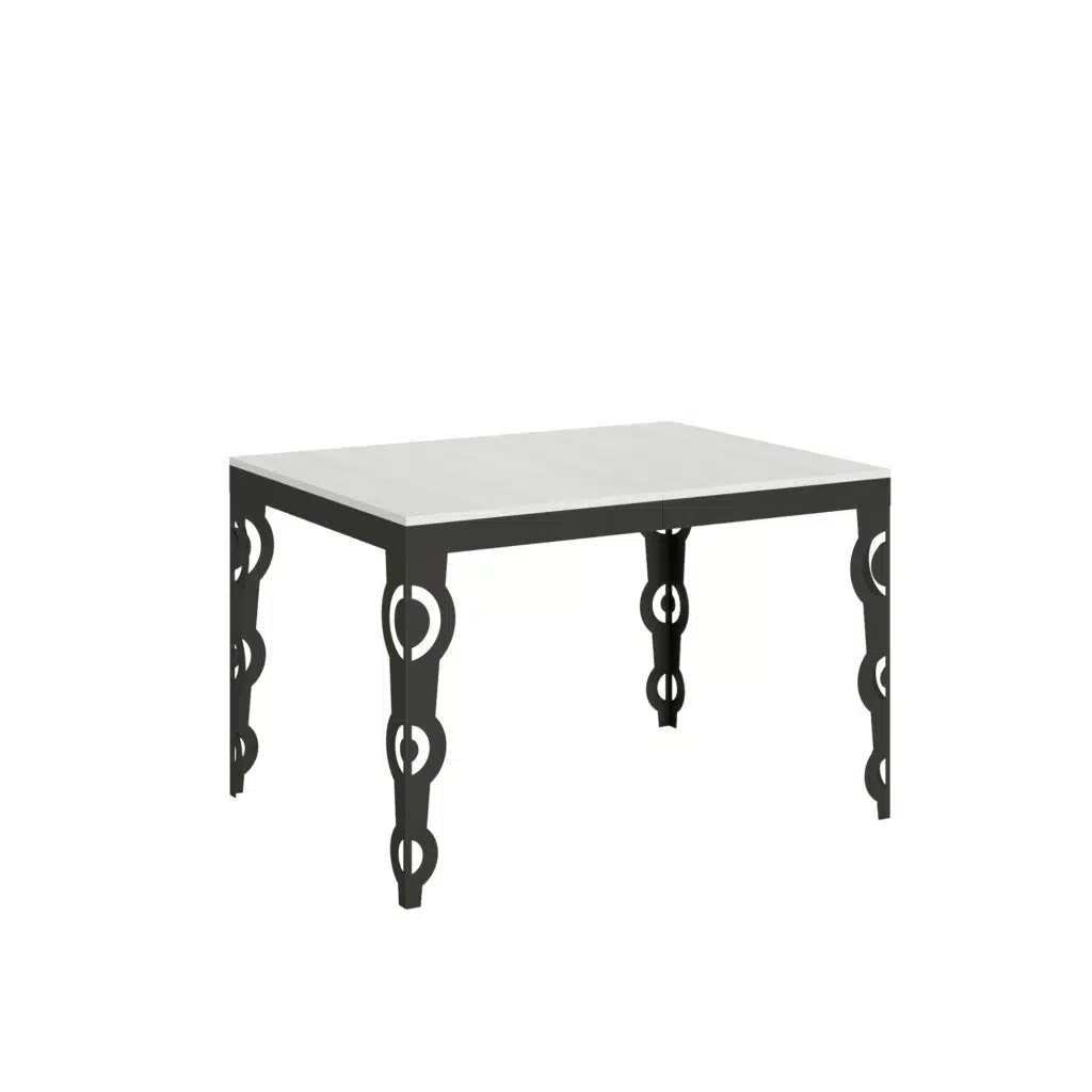 Tavolo allungabile 120/380x90 cm Karamay Evolution bianco frassino telaio e gambe antracite - foto 1