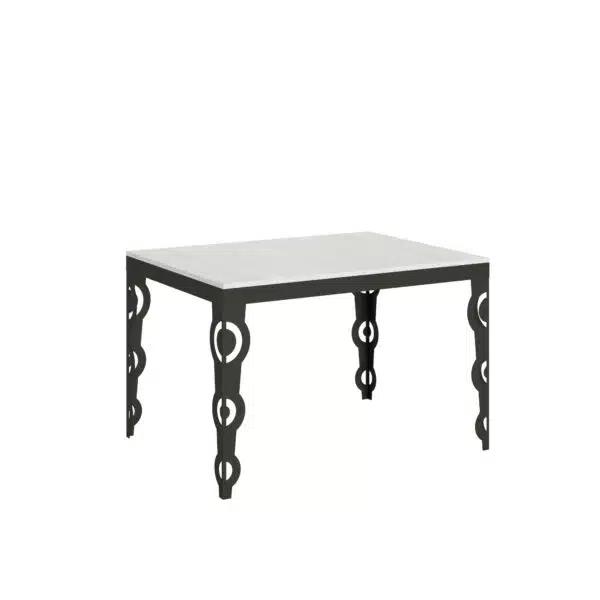 Tavolo allungabile 120/380x90 cm Karamay Evolution bianco frassino telaio e gambe antracite
