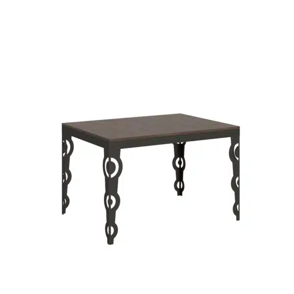 Tavolo allungabile 120/380x90 cm Karamay Evolution noce telaio e gambe antracite