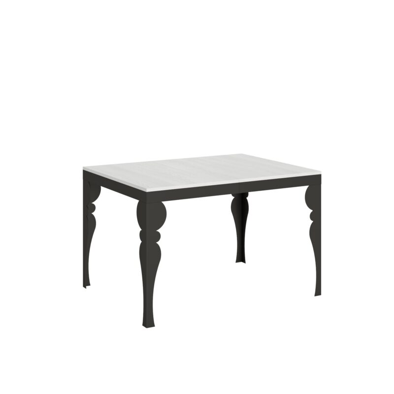 Tavolo allungabile 120/380x90 cm Paxon Evolution bianco frassino telaio e gambe antracite