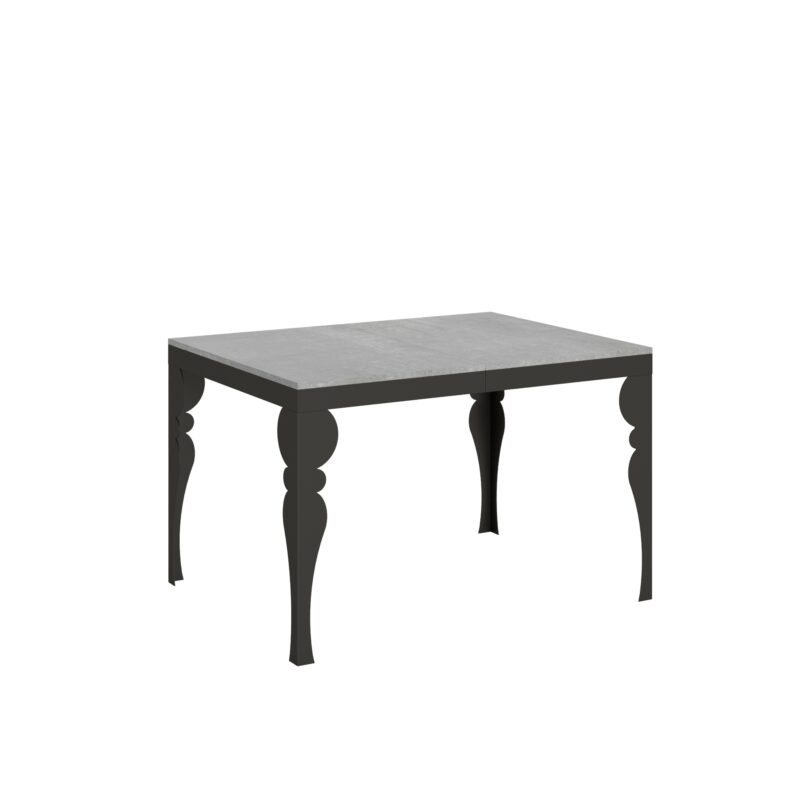 Tavolo allungabile 120/380x90 cm Paxon Evolution cemento telaio e gambe antracite