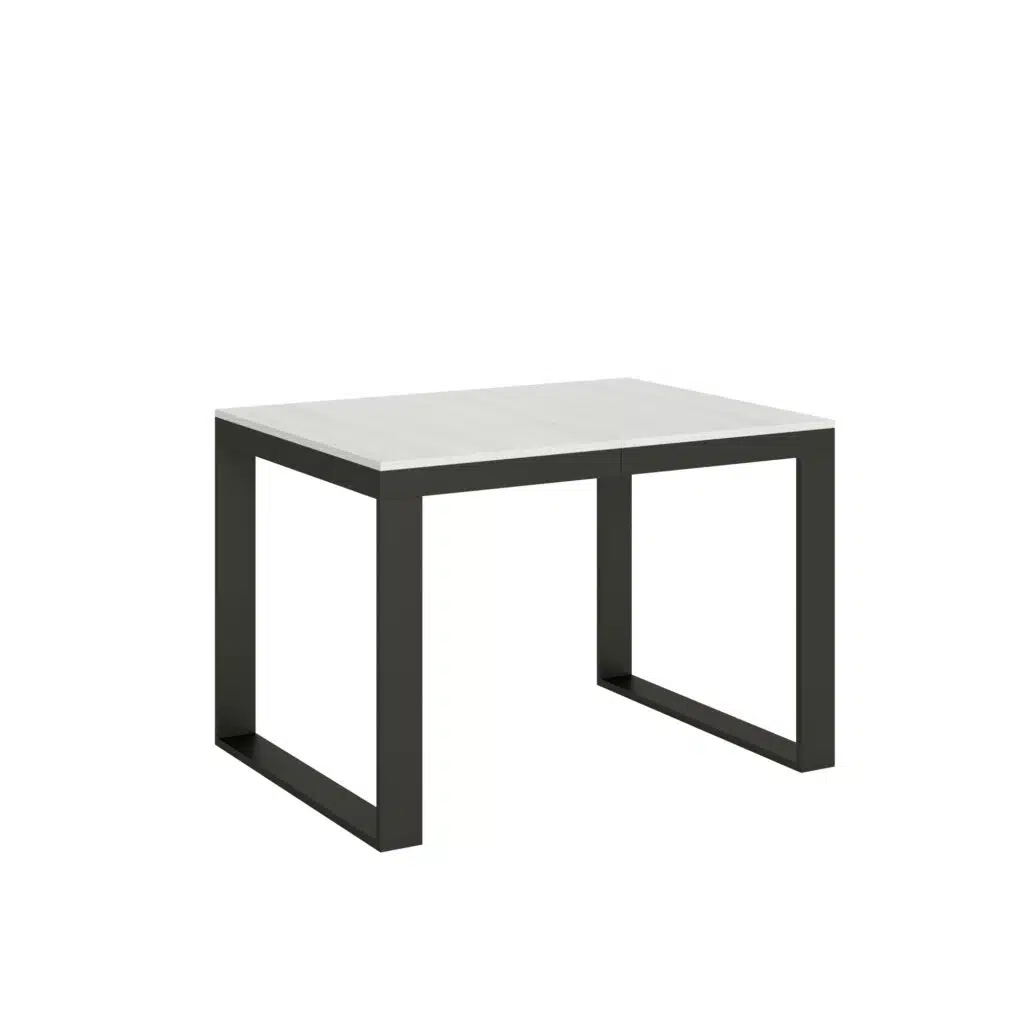 Tavolo allungabile 120/380x90 cm Tecno Evolution bianco frassino telaio e gambe antracite - foto 1