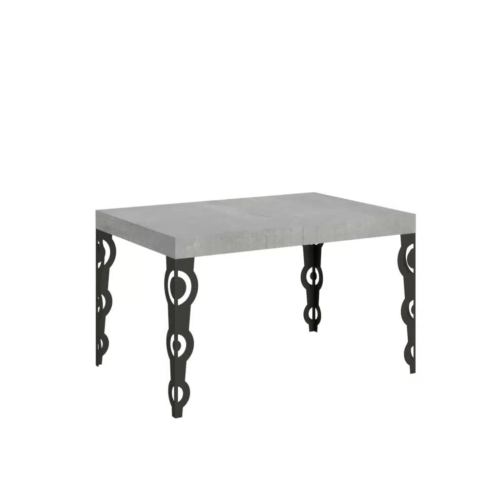 Tavolo allungabile 140/224x80cm Karamay cemento gambe antracite - foto 1
