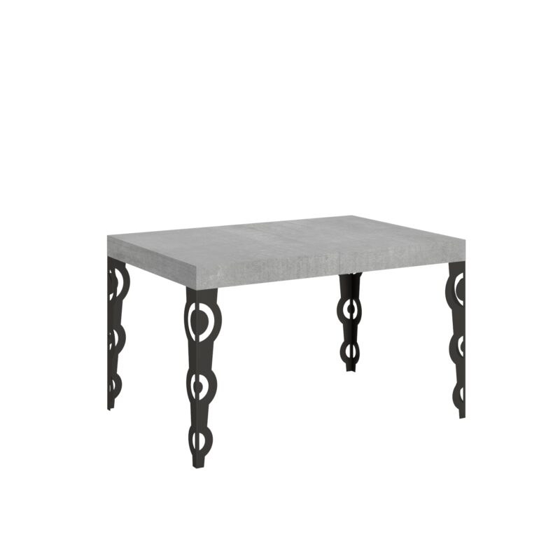 Tavolo allungabile 120/224x90 cm Karamay cemento gambe antracite