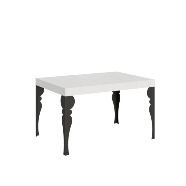Tavolo allungabile 140/224x80cm Paxon bianco frassino gambe antracite