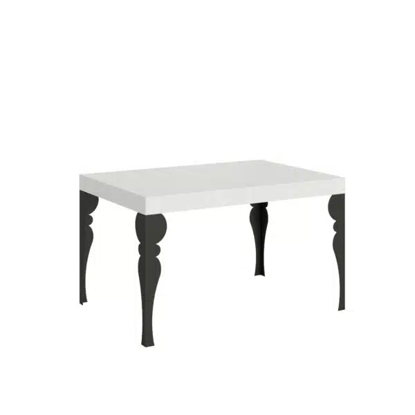 Tavolo allungabile 140/244x90 cm Paxon bianco frassino gambe antracite