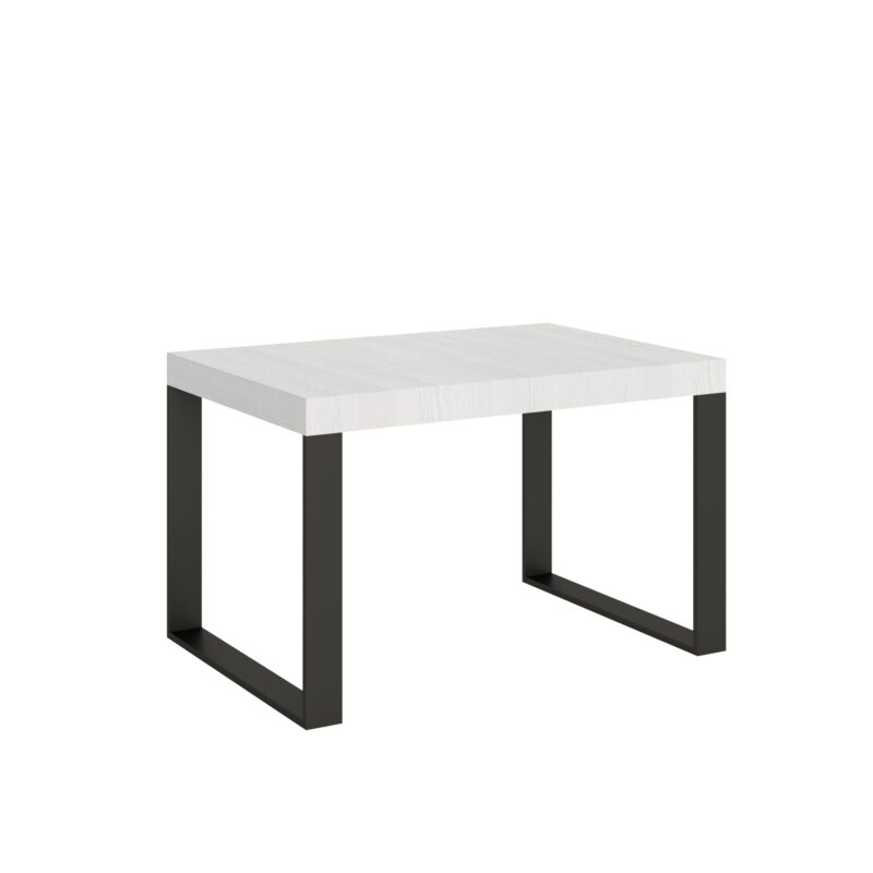 Tavolo allungabile 120/224x90 cm Tecno bianco frassino gambe antracite