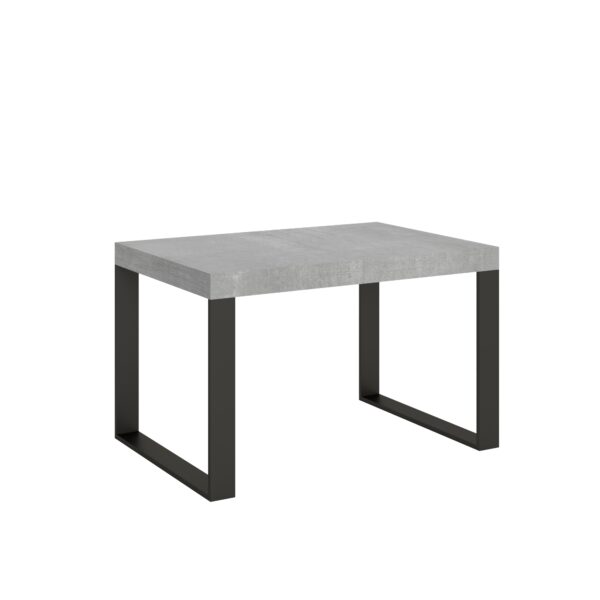Tavolo allungabile 120/224x90 cm Tecno cemento gambe antracite