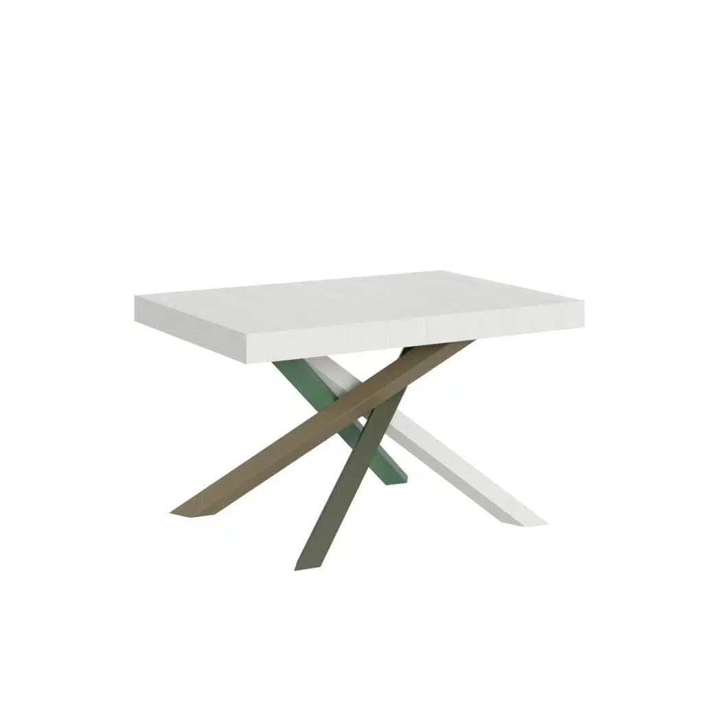 Tavolo allungabile 140/400x90 cm Volantis bianco frassino gambe multicolore 4/A - foto 1