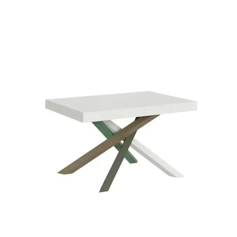 Tavolo allungabile 140/400x90 cm Volantis bianco frassino gambe multicolore 4/A - foto 1