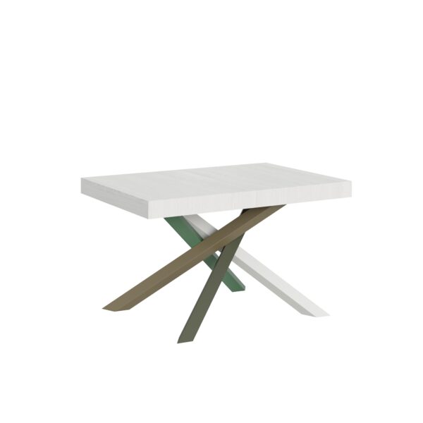 Tavolo allungabile 120/224x90 cm Volantis bianco frassino gambe multicolore 4/A