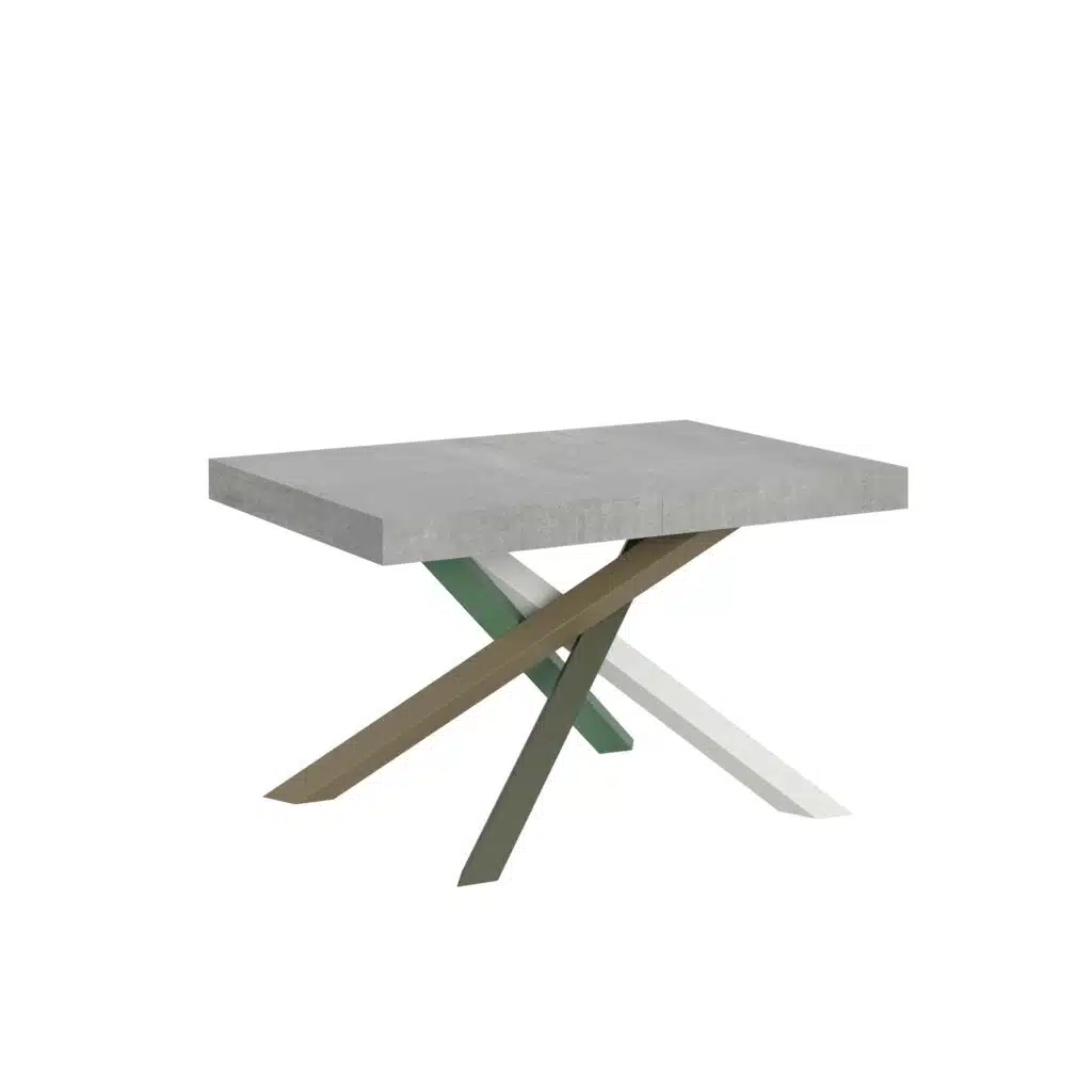Tavolo allungabile 140/244x90 cm Volantis cemento gambe multicolore 4/A - foto 1