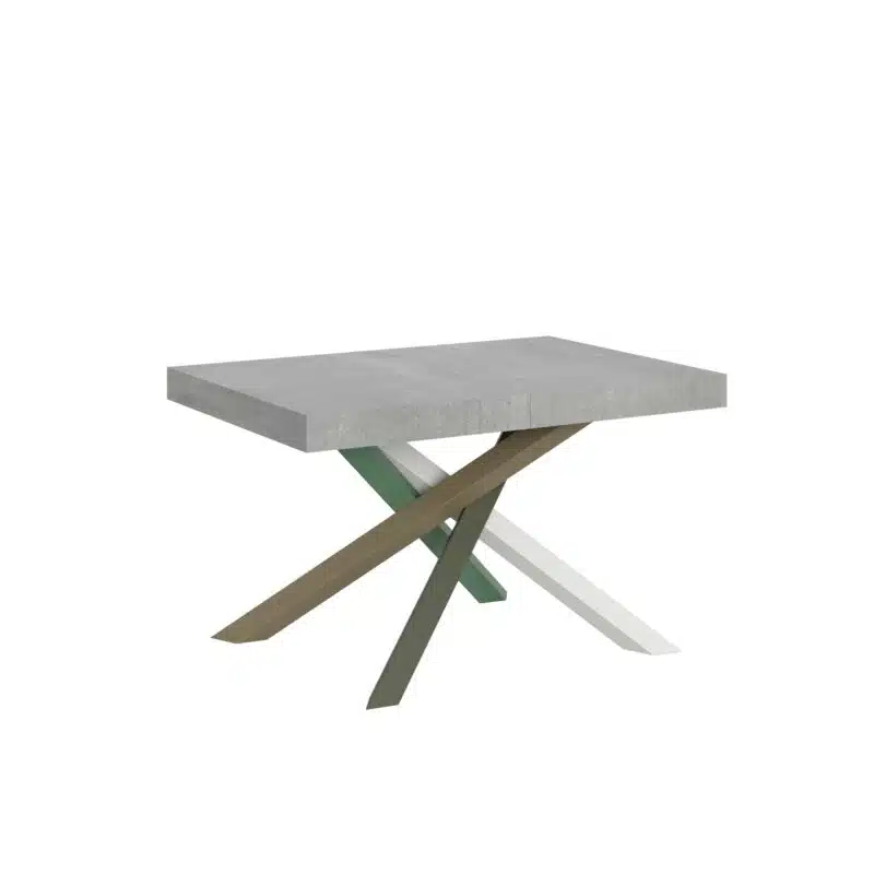 Tavolo allungabile 140/244x90 cm Volantis cemento gambe multicolore 4/A - foto 1