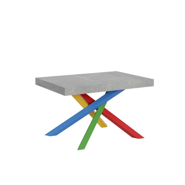 Tavolo allungabile 120/224x90 cm Volantis cemento gambe multicolore 4/B