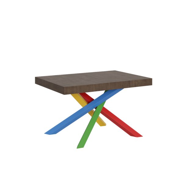 Tavolo allungabile 120/224x90 cm Volantis noce gambe multicolore 4/B