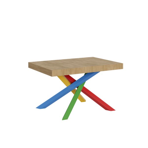 Tavolo allungabile 120/224x90 cm Volantis quercia natura gambe multicolore 4/B