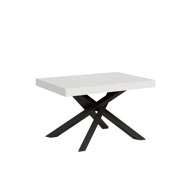 Tavolo allungabile 120/224x90 cm Volantis bianco frassino gambe antracite