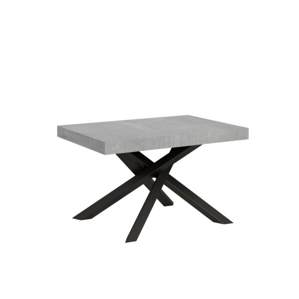 Tavolo allungabile 120/224x90 cm Volantis cemento gambe antracite