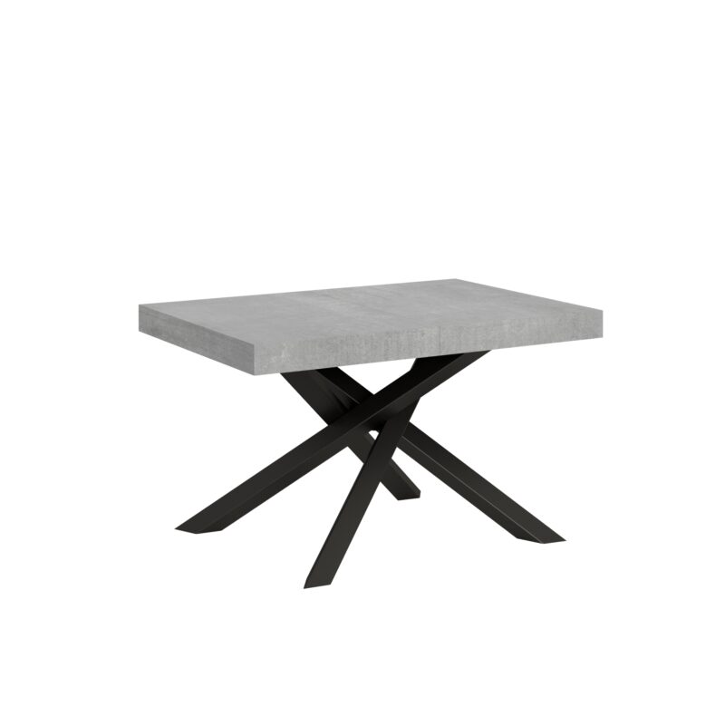 Tavolo allungabile 140/244x90 cm Volantis cemento gambe antracite