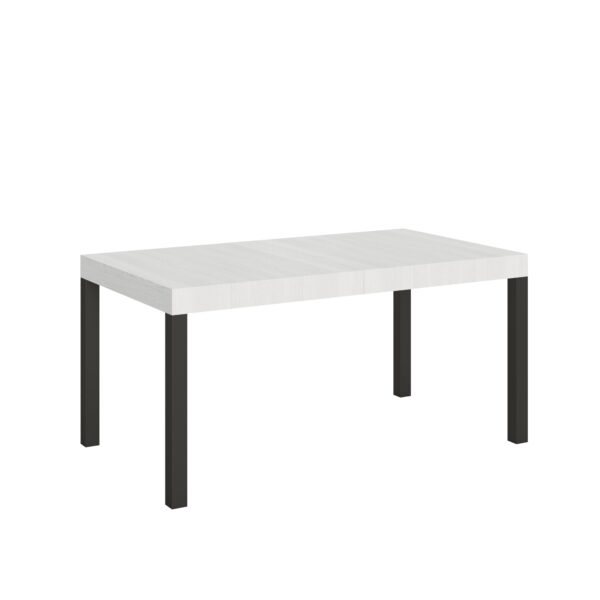 Tavolo allungabile 160/420x90 cm Everyday bianco frassino gambe antracite