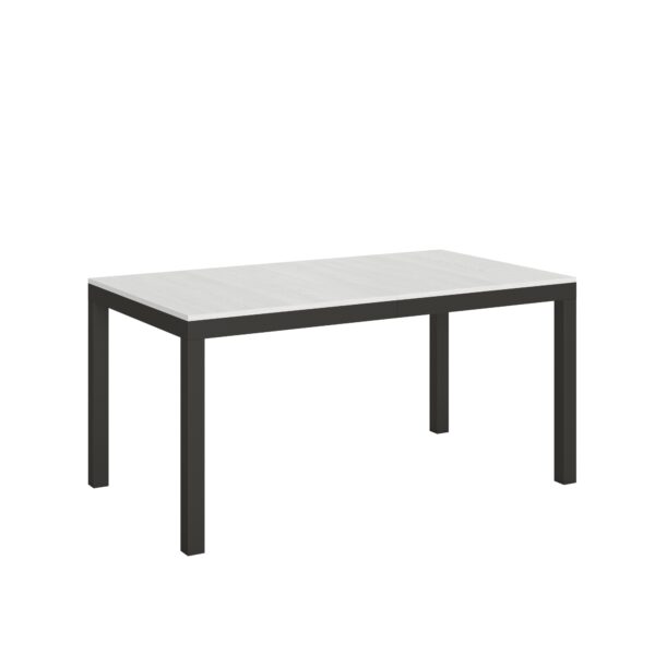 Tavolo allungabile 160/264x90 cm Everyday Evolution bianco frassino telaio e gambe antracite