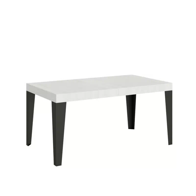 Tavolo allungabile 160/244x80 cm Flame bianco frassino gambe antracite - foto 1