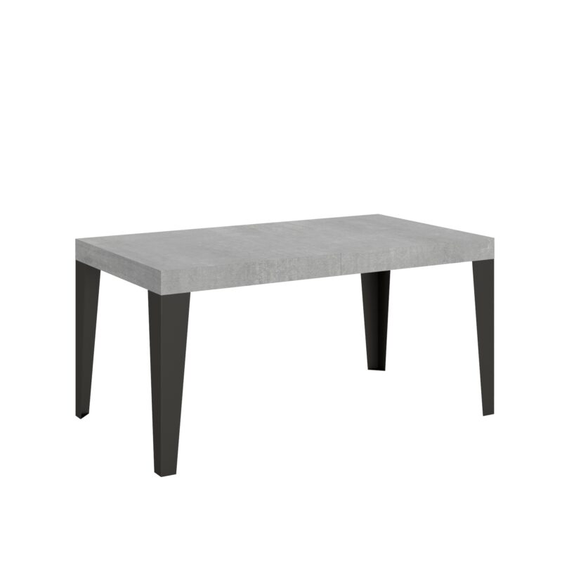 Tavolo allungabile 160/244x80 cm Flame cemento gambe antracite