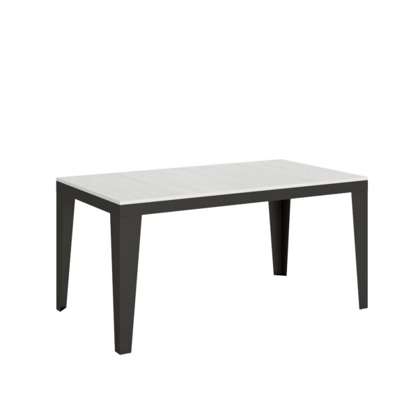 Tavolo allungabile 160/264x90 cm Flame Evolution bianco frassino telaio e gambe antracite