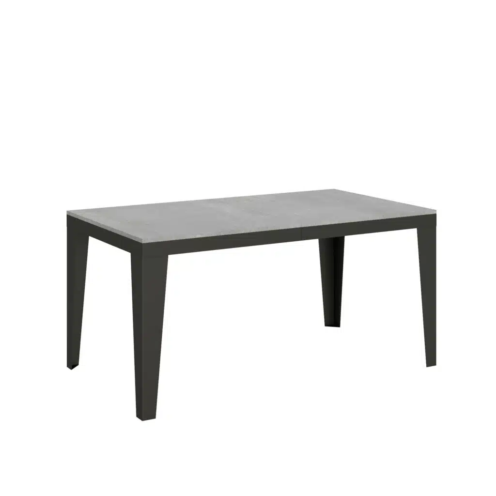 Tavolo allungabile 160/264x90 cm Flame Evolution cemento telaio e gambe antracite - foto 1