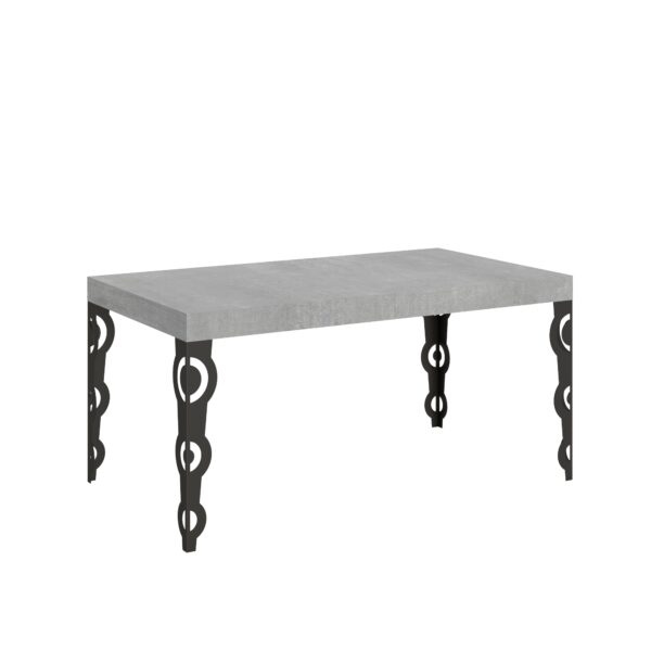Tavolo allungabile 160/244x80 cm Karamay cemento gambe antracite
