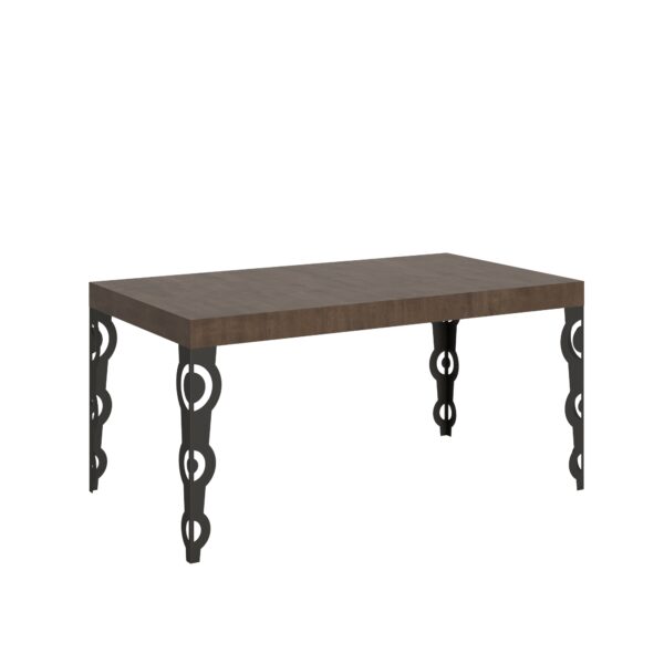 Tavolo allungabile 160/244x80 cm Karamay noce gambe antracite