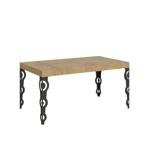 Tavolo allungabile 160/244x80 cm Karamay quercia natura gambe antracite