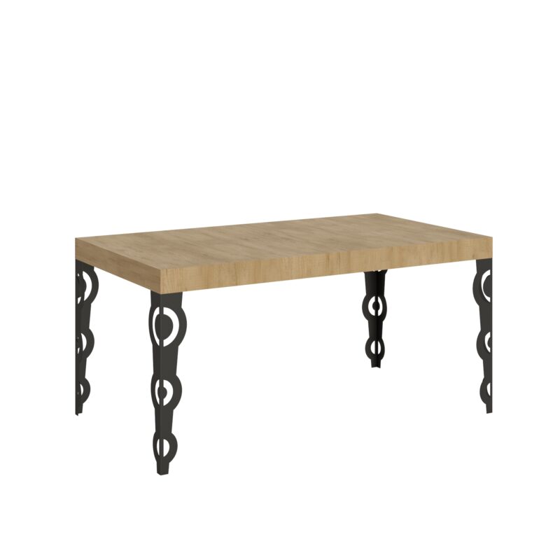 Tavolo allungabile 160/244x80 cm Karamay quercia natura gambe antracite
