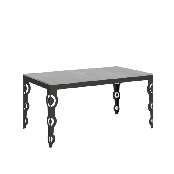 Tavolo allungabile 160/264x90 cm Karamay Evolution cemento telaio e gambe antracite
