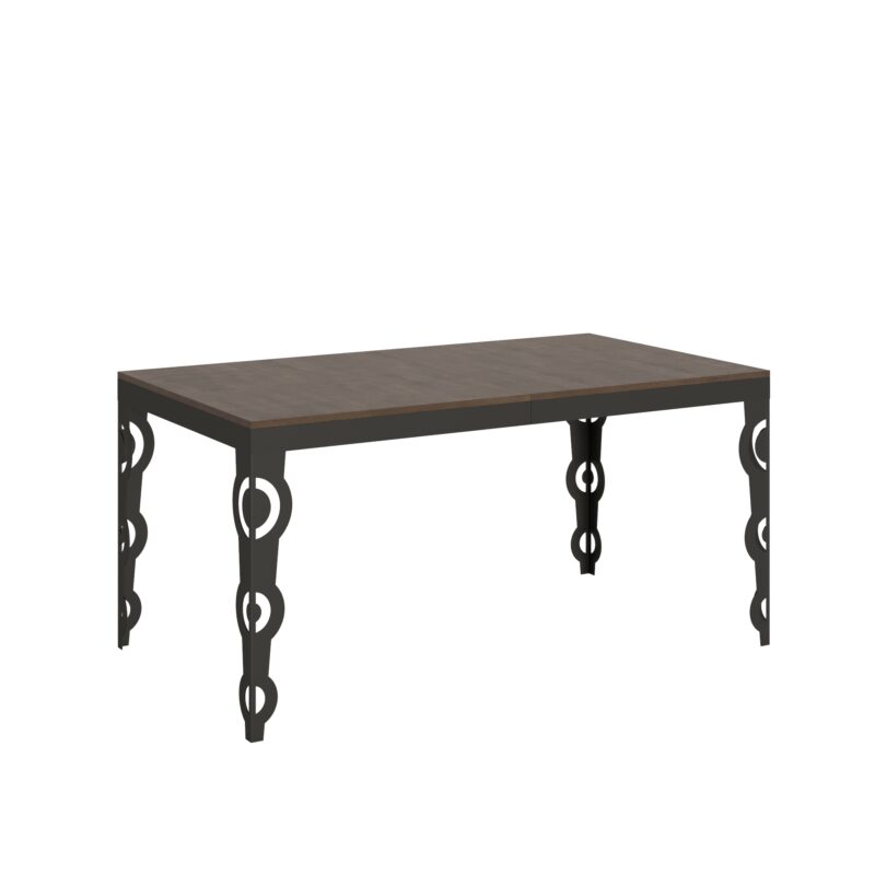 Tavolo allungabile 160/264x90 cm Karamay Evolution noce telaio e gambe antracite