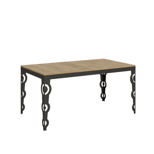 Tavolo allungabile 160/264x90 cm Karamay Evolution quercia natura telaio e gambe antracite