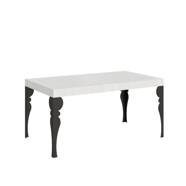 Tavolo allungabile 160/244x80 cm Paxon bianco frassino gambe antracite