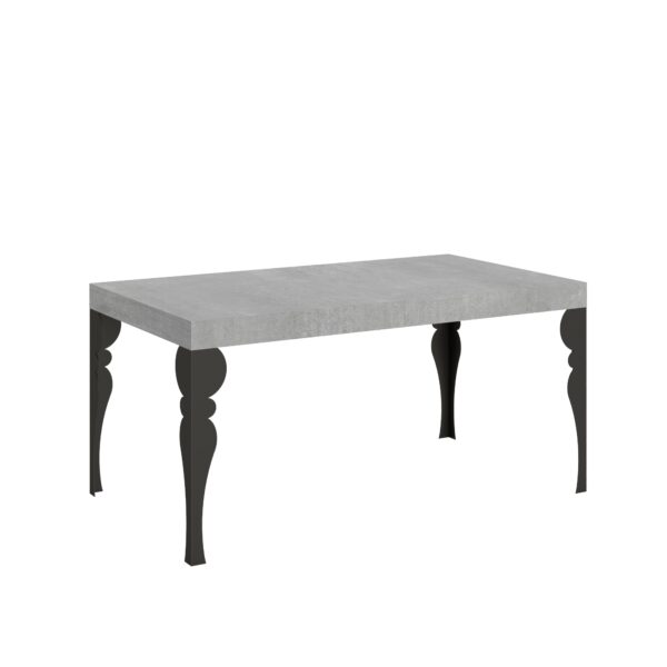 Tavolo allungabile 160/244x80 cm Paxon cemento gambe antracite