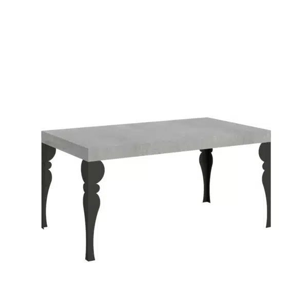 Tavolo allungabile 160/244x80 cm Paxon cemento gambe antracite