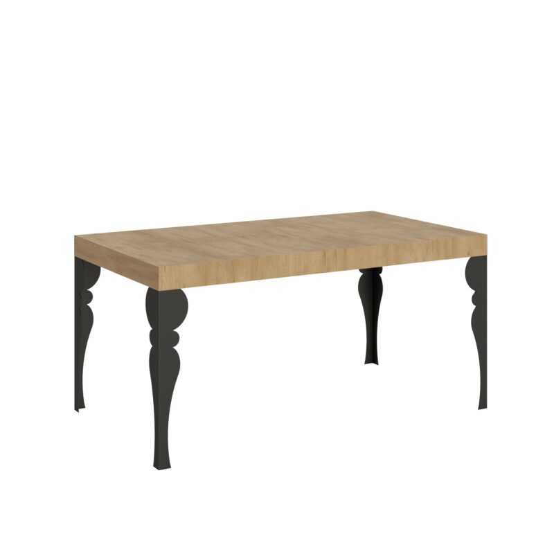 Tavolo allungabile 160/244x80 cm Paxon quercia natura gambe antracite